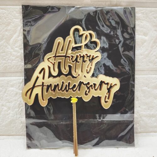 (1pc) Happy Anniversary Acrelic Tag 4''