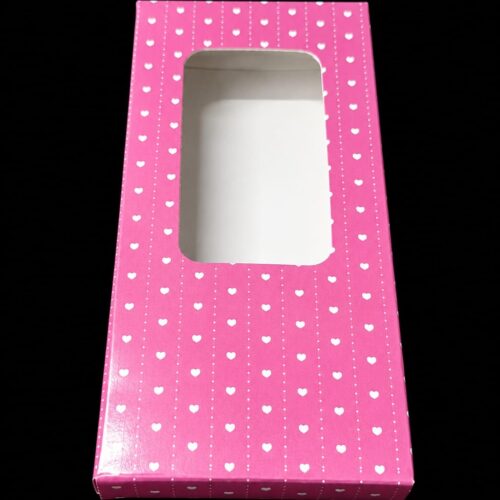 CHOCOLATE BAR BOX 80gm PINK COLOUR