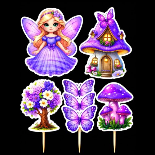 PAPER THEME TOPPER SET  PURPLE COLOUR [ BIG SIZE ]