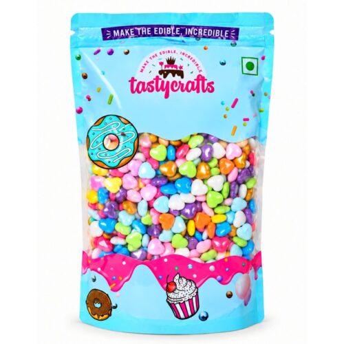 Mix Colour Heart Spinkle (500gm)